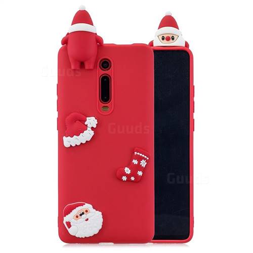 Red Santa Claus Christmas Xmax Soft 3D Silicone Case for Xiaomi Redmi K20 / K20 Pro
