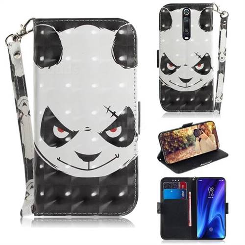 Angry Bear 3D Painted Leather Wallet Phone Case for Xiaomi Redmi K20 / K20 Pro