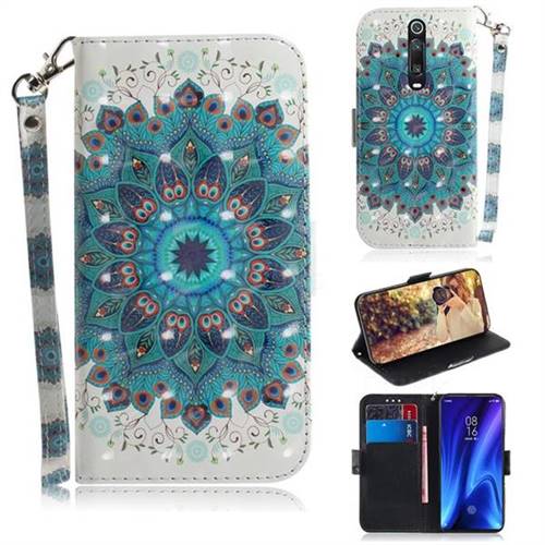 Peacock Mandala 3D Painted Leather Wallet Phone Case for Xiaomi Redmi K20 / K20 Pro