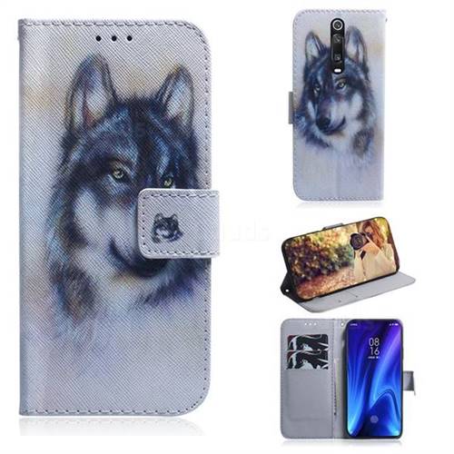 Snow Wolf PU Leather Wallet Case for Xiaomi Redmi K20 / K20 Pro
