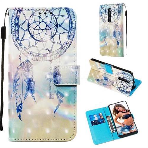 Fantasy Campanula 3D Painted Leather Wallet Case for Xiaomi Redmi K20 / K20 Pro