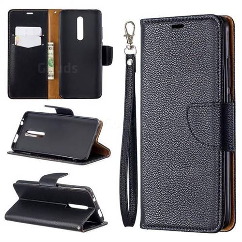 Classic Luxury Litchi Leather Phone Wallet Case for Xiaomi Redmi K20 / K20 Pro - Black