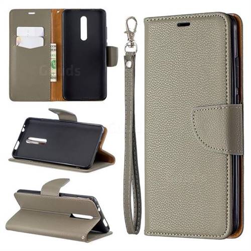 Classic Luxury Litchi Leather Phone Wallet Case for Xiaomi Redmi K20 / K20 Pro - Gray