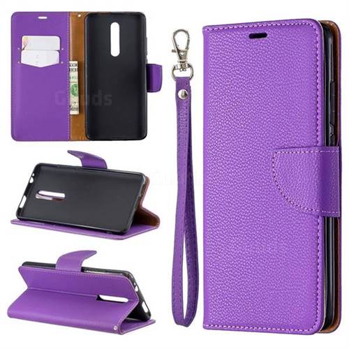 Classic Luxury Litchi Leather Phone Wallet Case for Xiaomi Redmi K20 / K20 Pro - Purple