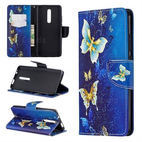 Golden Butterflies Leather Wallet Case for Xiaomi Redmi K20 / K20 Pro