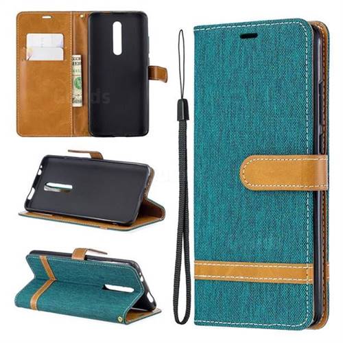 Jeans Cowboy Denim Leather Wallet Case for Xiaomi Redmi K20 / K20 Pro - Green