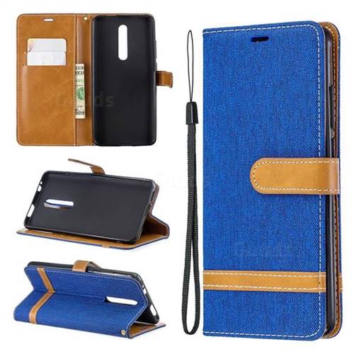 Jeans Cowboy Denim Leather Wallet Case for Xiaomi Redmi K20 / K20 Pro - Sapphire