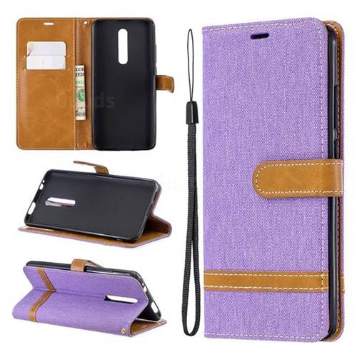 Jeans Cowboy Denim Leather Wallet Case for Xiaomi Redmi K20 / K20 Pro - Purple
