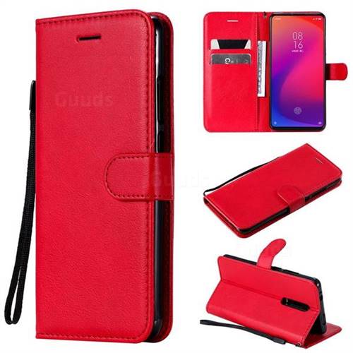 Retro Greek Classic Smooth PU Leather Wallet Phone Case for Xiaomi Redmi K20 / K20 Pro - Red