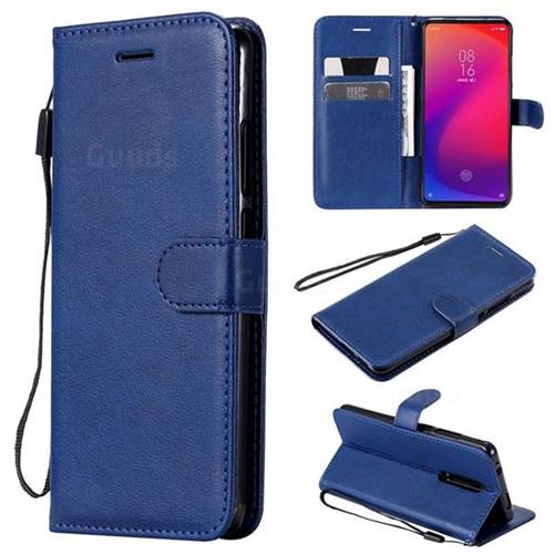 Retro Greek Classic Smooth PU Leather Wallet Phone Case for Xiaomi Redmi K20 / K20 Pro - Blue