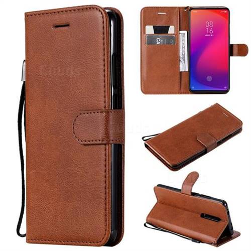 Retro Greek Classic Smooth PU Leather Wallet Phone Case for Xiaomi Redmi K20 / K20 Pro - Brown