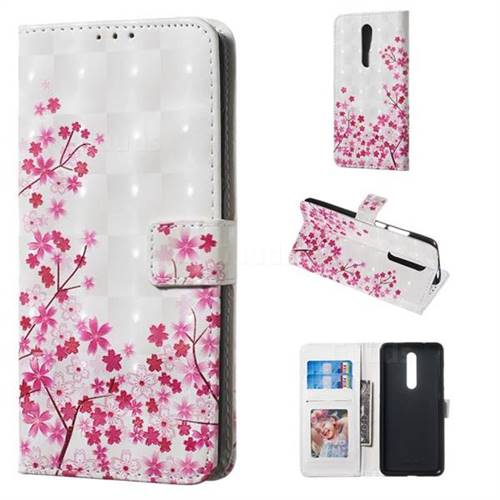 Cherry Blossom 3D Painted Leather Phone Wallet Case for Xiaomi Redmi K20 / K20 Pro