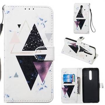 Triangle Marble Smooth Leather Phone Wallet Case for Xiaomi Redmi K20 / K20 Pro