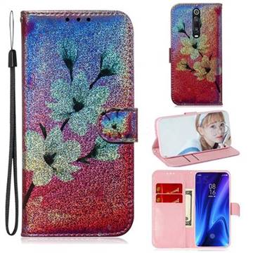 Magnolia Laser Shining Leather Wallet Phone Case for Xiaomi Redmi K20 / K20 Pro