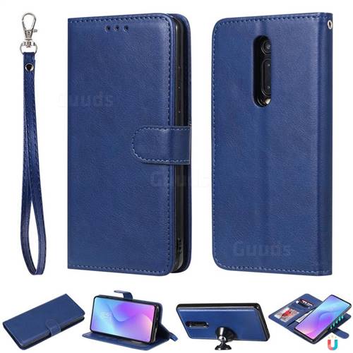 Retro Greek Detachable Magnetic PU Leather Wallet Phone Case for Xiaomi Redmi K20 / K20 Pro - Blue