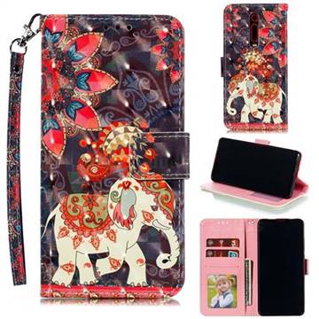 Phoenix Elephant 3D Painted Leather Phone Wallet Case for Xiaomi Redmi K20 / K20 Pro