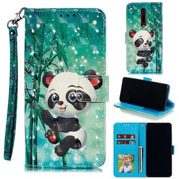 Cute Panda 3D Painted Leather Phone Wallet Case for Xiaomi Redmi K20 / K20 Pro