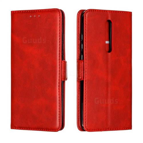 Retro Classic Calf Pattern Leather Wallet Phone Case for Xiaomi Redmi K20 / K20 Pro - Red