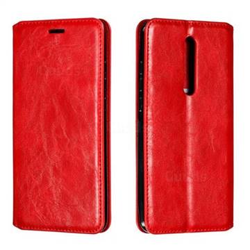 Retro Slim Magnetic Crazy Horse PU Leather Wallet Case for Xiaomi Redmi K20 / K20 Pro - Red