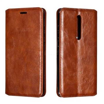 Retro Slim Magnetic Crazy Horse PU Leather Wallet Case for Xiaomi Redmi K20 / K20 Pro - Brown