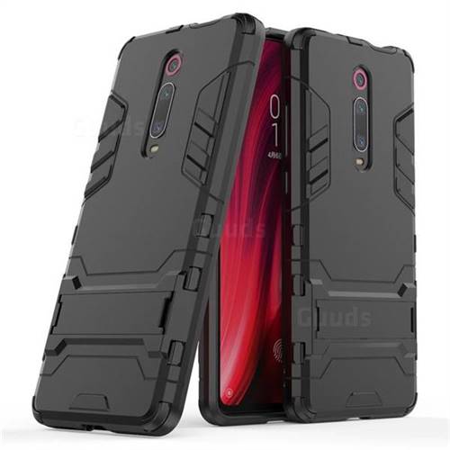 Armor Premium Tactical Grip Kickstand Shockproof Dual Layer Rugged Hard Cover for Xiaomi Redmi K20 Pro - Black