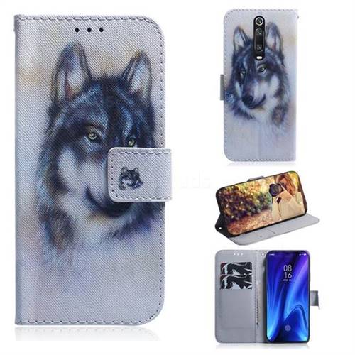 Snow Wolf PU Leather Wallet Case for Xiaomi Redmi K20 Pro