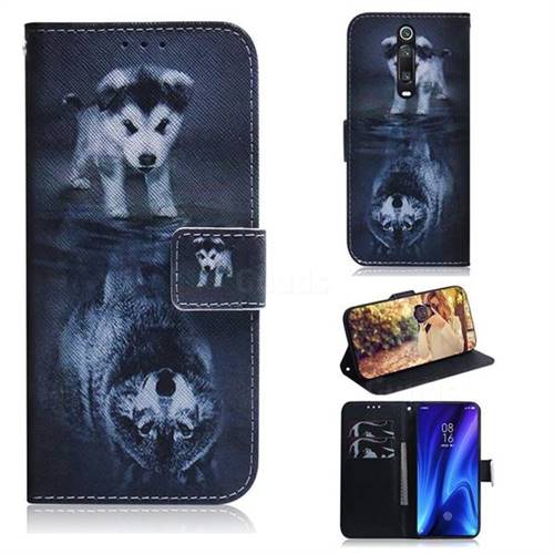 Wolf and Dog PU Leather Wallet Case for Xiaomi Redmi K20 Pro