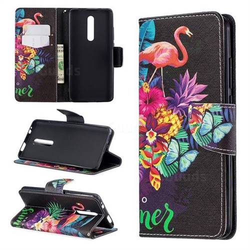 Flowers Flamingos Leather Wallet Case for Xiaomi Redmi K20 Pro