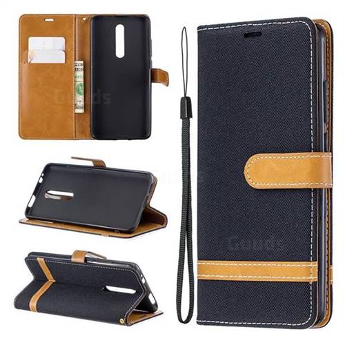 Jeans Cowboy Denim Leather Wallet Case for Xiaomi Redmi K20 Pro - Black