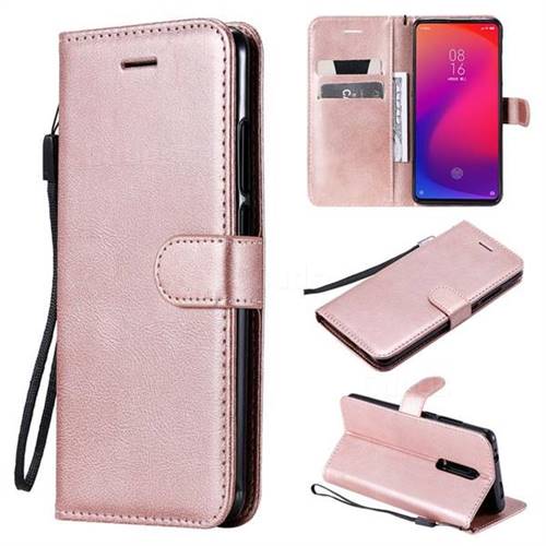 Retro Greek Classic Smooth PU Leather Wallet Phone Case for Xiaomi Redmi K20 Pro - Rose Gold