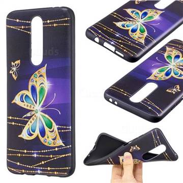Golden Shining Butterfly 3D Embossed Relief Black Soft Back Cover for Xiaomi Redmi K30