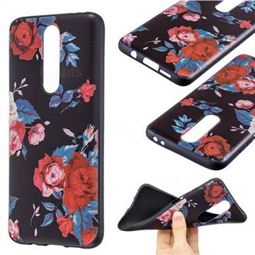 Safflower 3D Embossed Relief Black Soft Back Cover for Xiaomi Redmi K30