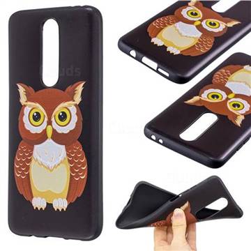 Big Owl 3D Embossed Relief Black Soft Back Cover for Xiaomi Redmi K30