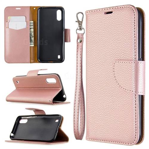 Classic Luxury Litchi Leather Phone Wallet Case for Xiaomi Redmi K30 - Golden