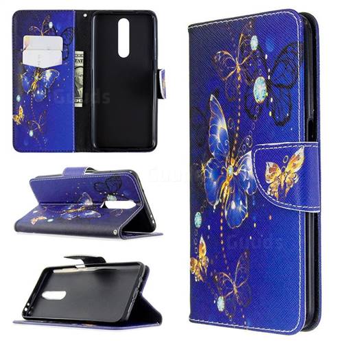 Purple Butterfly Leather Wallet Case for Xiaomi Redmi K30