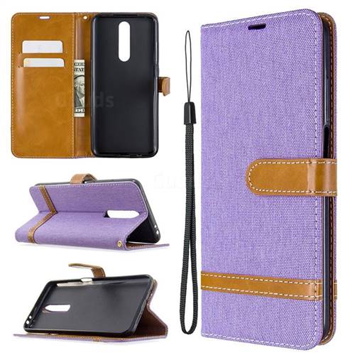 Jeans Cowboy Denim Leather Wallet Case for Xiaomi Redmi K30 - Purple