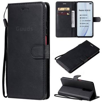 Retro Greek Classic Smooth PU Leather Wallet Phone Case for Xiaomi Redmi K30 - Black