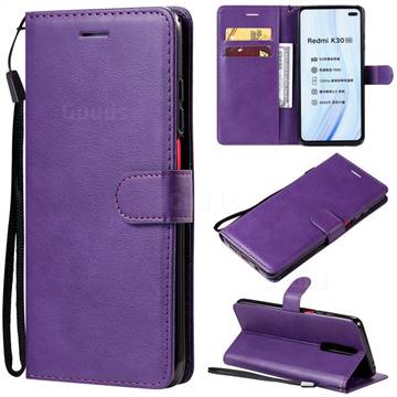 Retro Greek Classic Smooth PU Leather Wallet Phone Case for Xiaomi Redmi K30 - Purple