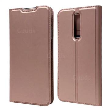 Ultra Slim Card Magnetic Automatic Suction Leather Wallet Case for Xiaomi Redmi K30 - Rose Gold