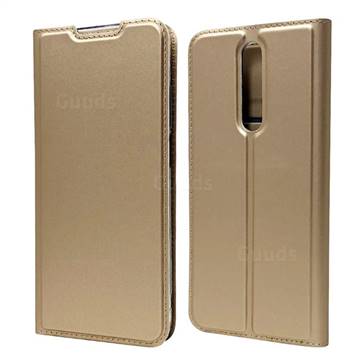 Ultra Slim Card Magnetic Automatic Suction Leather Wallet Case for Xiaomi Redmi K30 - Champagne