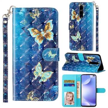 Rankine Butterfly 3D Leather Phone Holster Wallet Case for Xiaomi Redmi K30