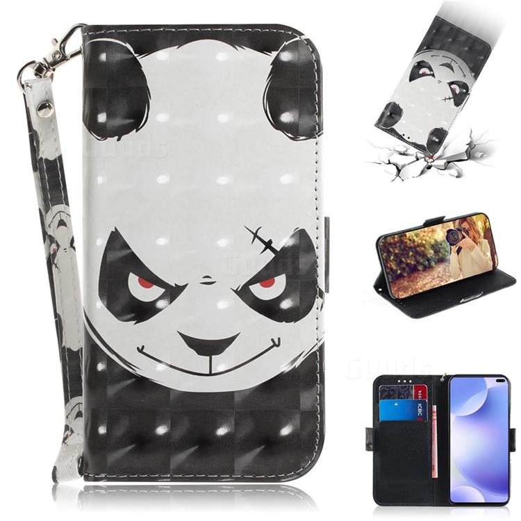 Angry Bear 3D Painted Leather Wallet Phone Case for Xiaomi Redmi K30
