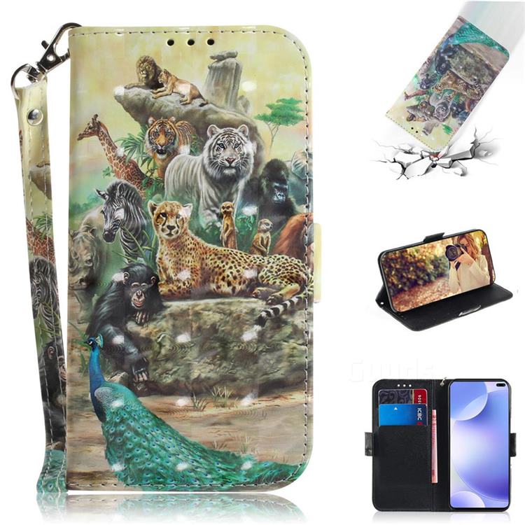 Beast Zoo 3D Painted Leather Wallet Phone Case for Xiaomi Redmi K30