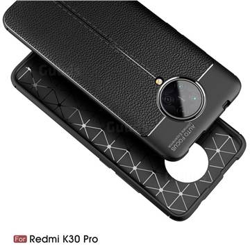 Luxury Auto Focus Litchi Texture Silicone TPU Back Cover for