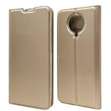 Ultra Slim Card Magnetic Automatic Suction Leather Wallet Case for Xiaomi Redmi K30 Pro - Champagne