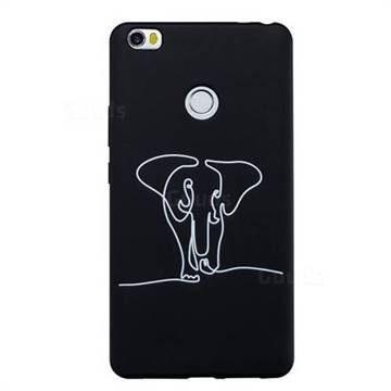 Elephant Stick Figure Matte Black TPU Phone Cover for Xiaomi Mi Max
