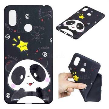 Cute Bear 3D Embossed Relief Black TPU Cell Phone Back Cover for Xiaomi Mi Max 3
