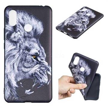 Lion 3D Embossed Relief Black TPU Cell Phone Back Cover for Xiaomi Mi Max 3