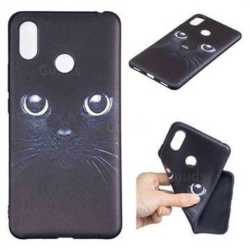 Bearded Feline 3D Embossed Relief Black TPU Cell Phone Back Cover for Xiaomi Mi Max 3