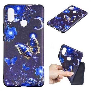 Phnom Penh Butterfly 3D Embossed Relief Black TPU Cell Phone Back Cover for Xiaomi Mi Max 3